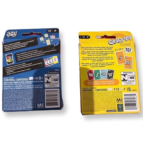 Mattel Games UNO DOS and UNO 99 Lot - Picture 2 of 6